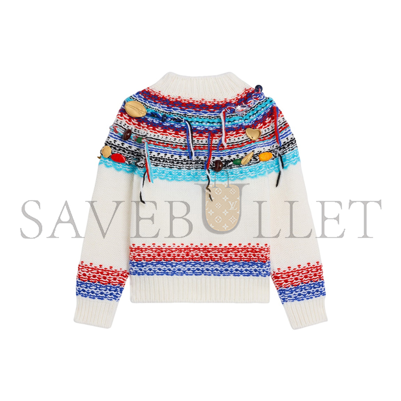 Ce1i*e cropped crewneck sweater in fair isle wool ry0n10x92.01rl